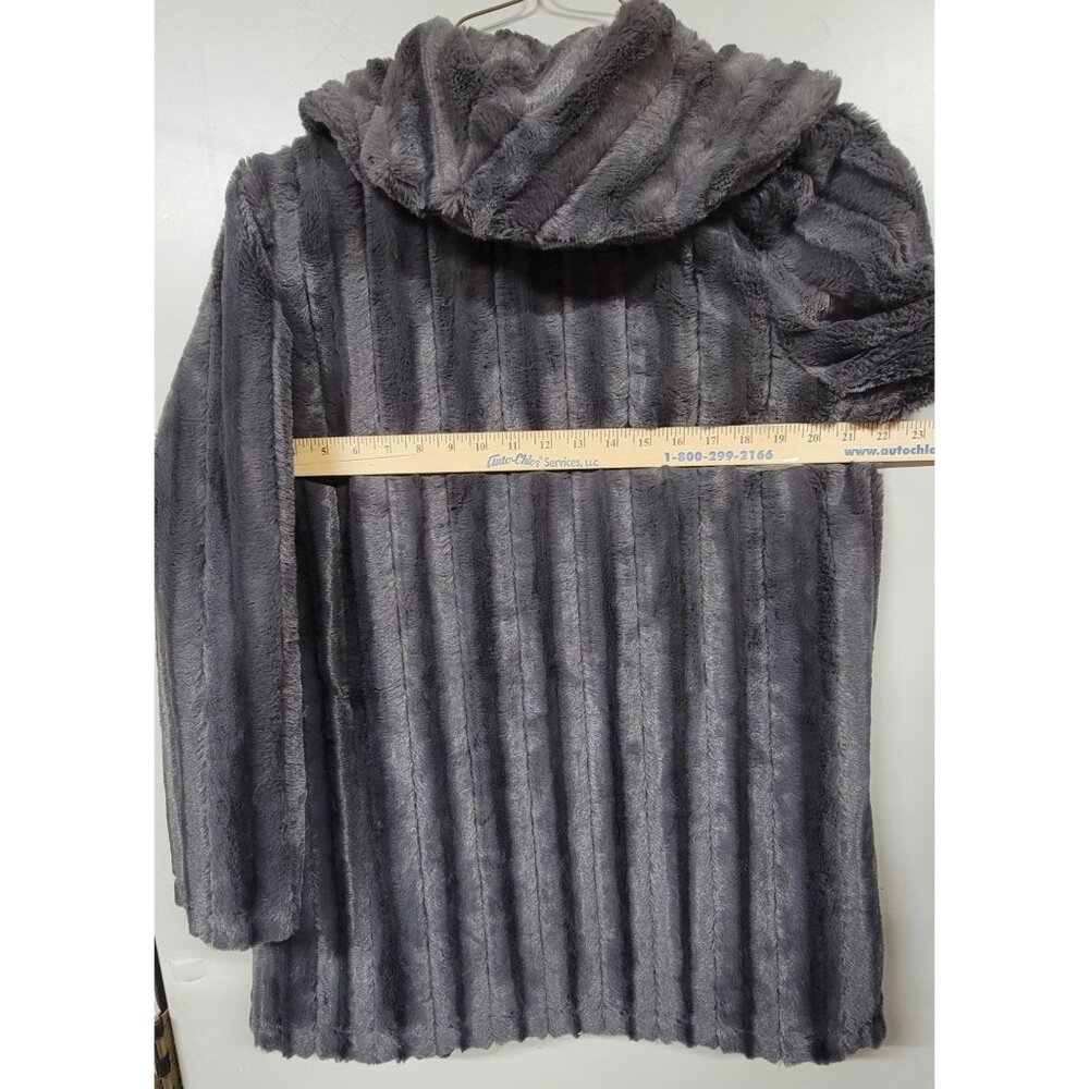 Slinky Brand Gray Faux Fur Jacket Small Size Made In USA - Picture 11 of 11